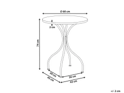 Bistro bord ANAPO 60 cm 60 cm Metal Sort