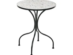 Bistro bord ARTENA 60 cm 60 cm Terrazzo effekt Metal Sort