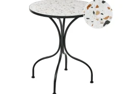 Bistro bord ARTENA 60 cm 60 cm Terrazzo effekt Metal Sort