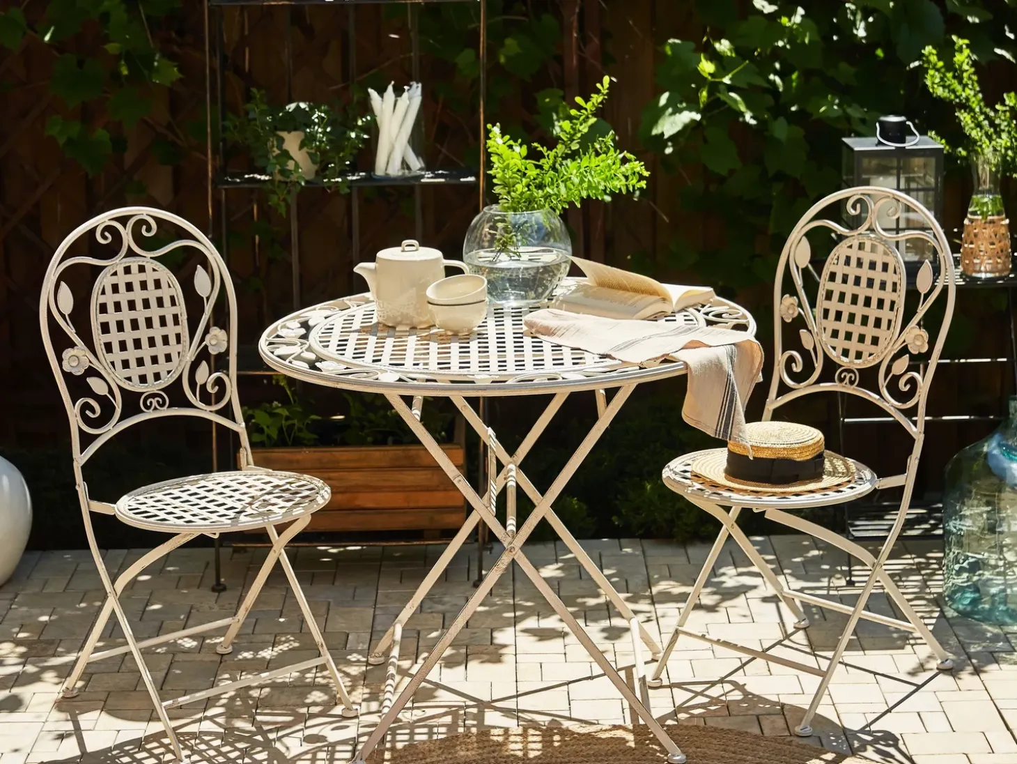 Bistro bord BIVIO 90 cm 90 cm Metal Cremehvid