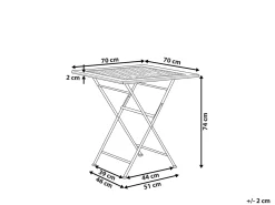 Bistro bord BORMIO 70 cm 70 cm Metal Sort