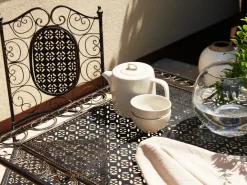Bistro bord BORMIO 70 cm 70 cm Metal Sort