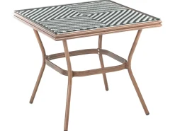 Bistro bord CASPRI 80 cm 80 cm Glas Sort/hvid