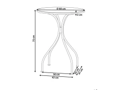 Bistro bord CHAPECO 60 cm 60 cm Metal Sort