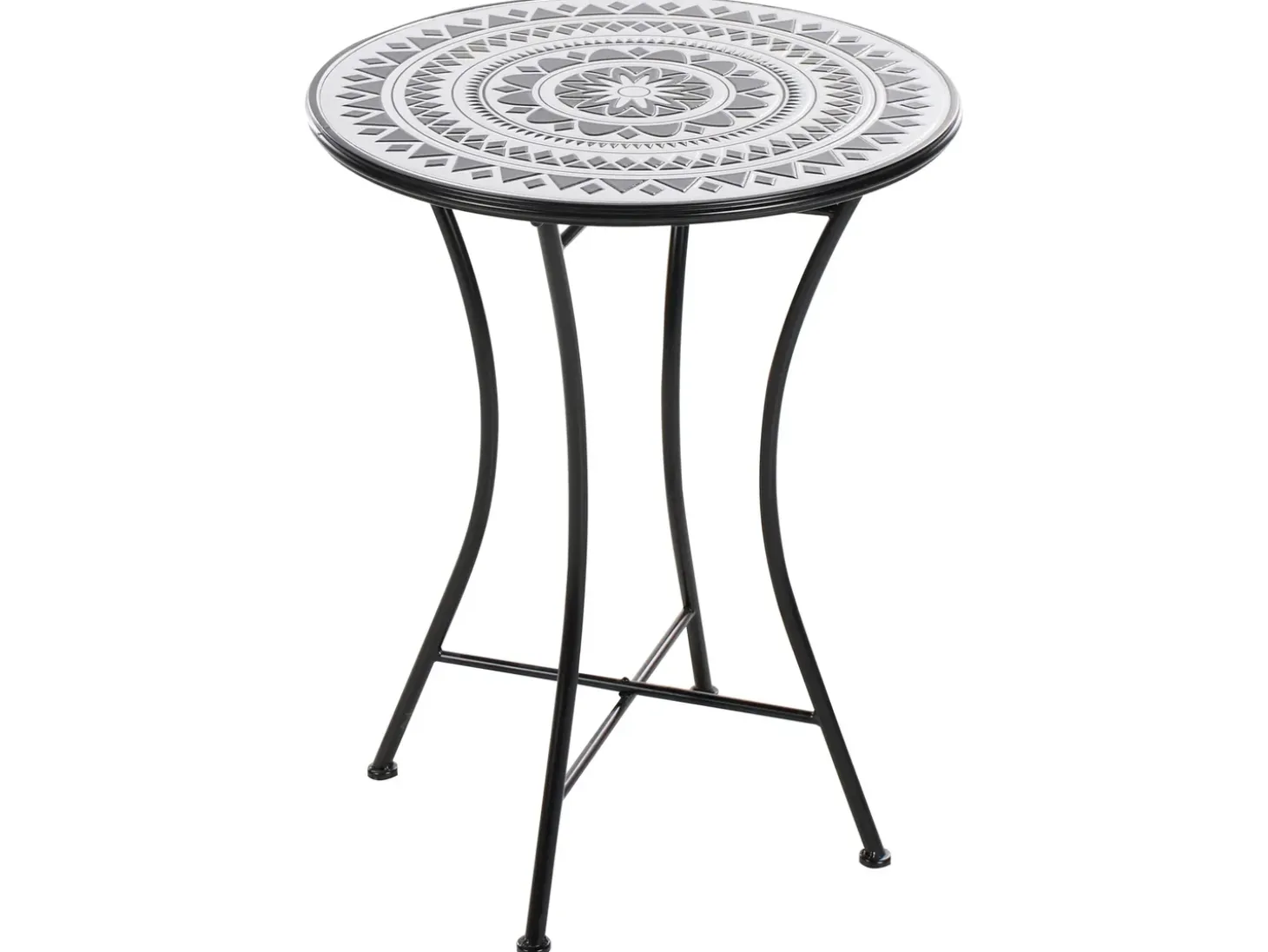 Bistro bord COMISO 60 cm 60 cm Metal Sort/hvid