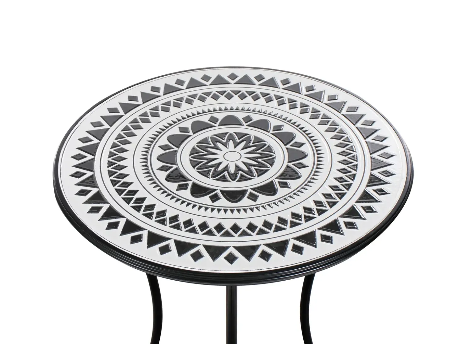 Bistro bord COMISO 60 cm 60 cm Metal Sort/hvid
