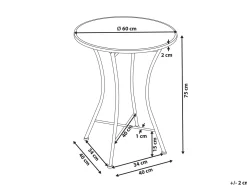 Bistro bord CORIANO 60 cm 60 cm Metal Sort