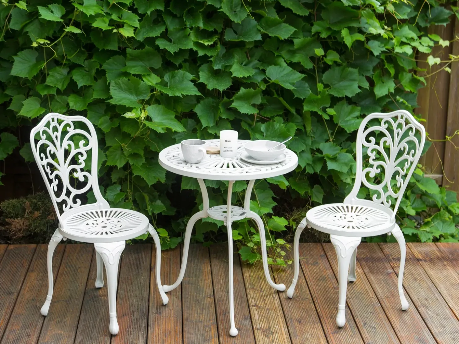 Bistro bord DASCIO 61 cm 61 cm Metal Cremehvid