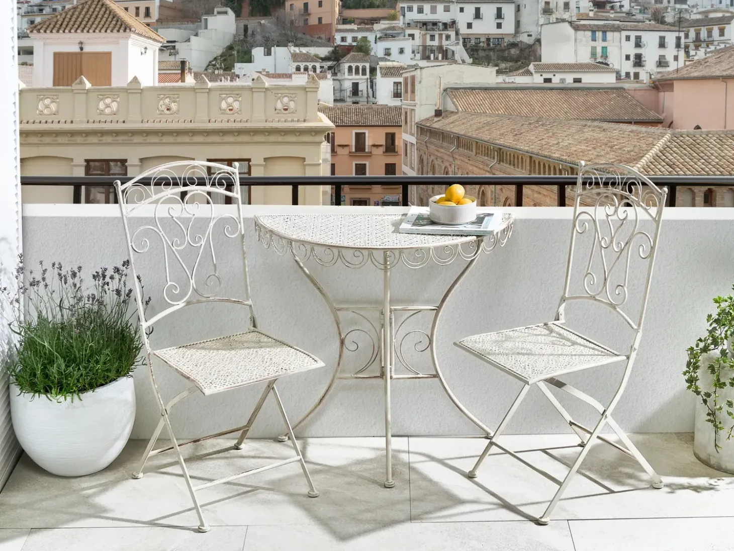Bistro bord JUINA 80 cm 36 cm Metal Lys Beige