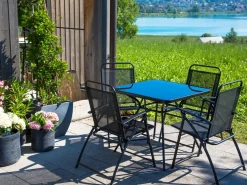 Bistro bord LIVO 80 cm 80 cm Glas Sort