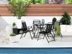 Bistro bord LIVO 80 cm 80 cm Glas Sort