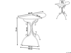 Bistro bord NURRA 80 cm 36 cm Metal Grå