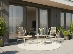 Bistro bord OVARO 50 cm 50 cm Metal Beige