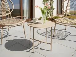 Bistro bord OVARO 50 cm 50 cm Metal Beige