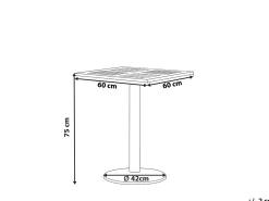 Bistro bord PALMI 60 cm 60 cm Træ effekt Brun