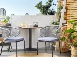 Bistro bord PALMI 60 cm 60 cm Træ effekt Brun