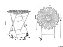 Bistro bord PAVIA 71 cm 71 cm Metal Blå
