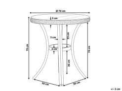 Bistro bord RIFREDDO 70 cm 70 cm Hærdet glas Blå
