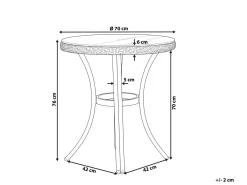 Bistro bord RIFREDDO 70 cm 70 cm Hærdet glas Sort