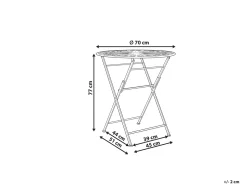 Bistro bord SCAFA 70 cm 70 cm Metal Hvid