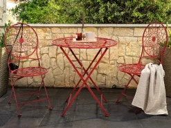 Bistro bord SCARIO 70 cm 70 cm Metal Rød