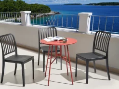 Bistro bord TALTAL 64 cm 64 cm Metal Rød