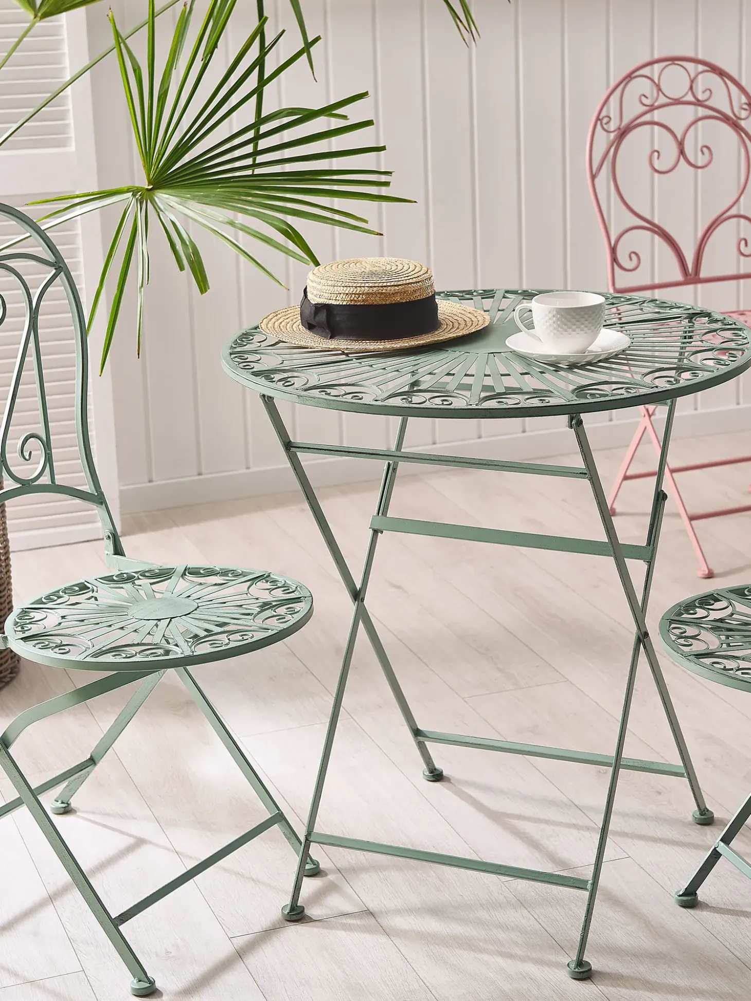 Bistro bord TRENTO 70 cm 70 cm Metal Lysegrøn