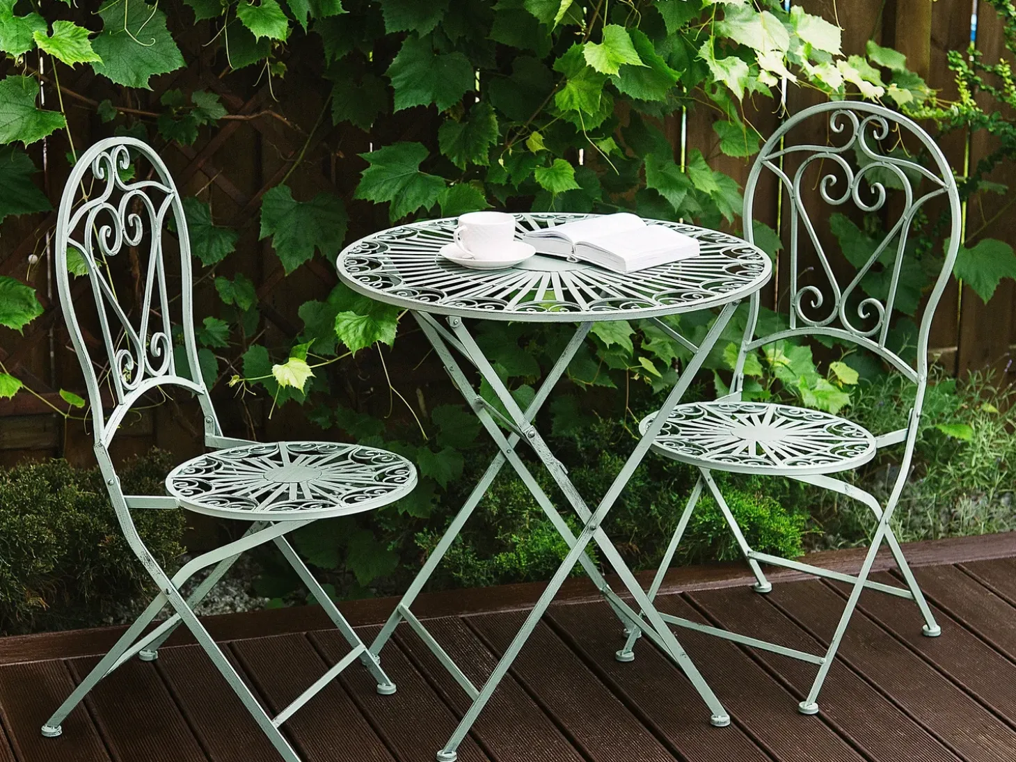 Bistro bord TRENTO 70 cm 70 cm Metal Lysegrøn