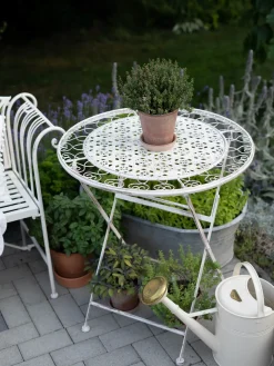 Bistro bord TRIESTE 70 cm 70 cm Metal Lys Beige