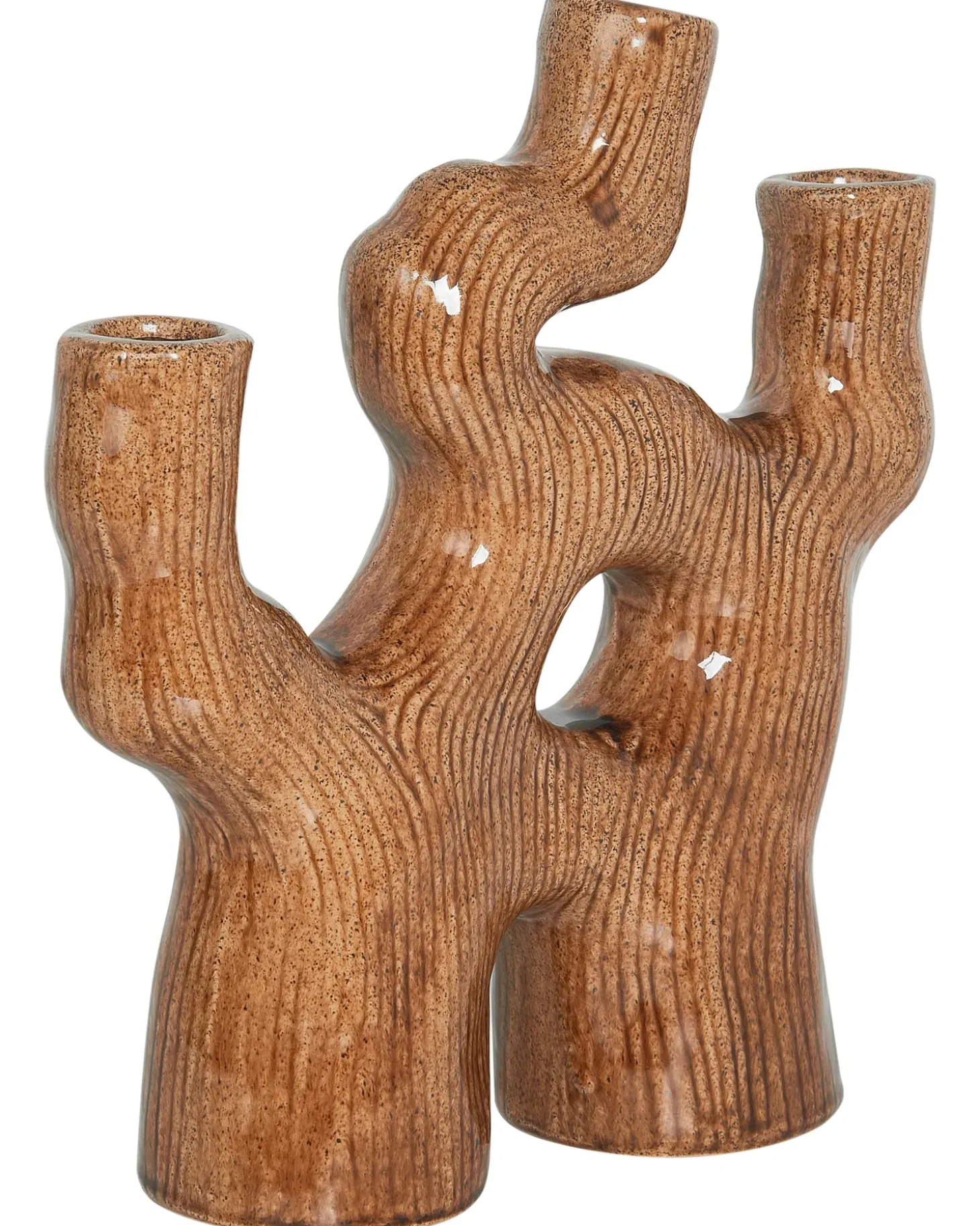 Blomstervase BARBUS Stentøj 31 cm Brun