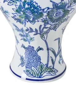 Blomstervase BERGA Porcelæn 36 cm Hvid/blå