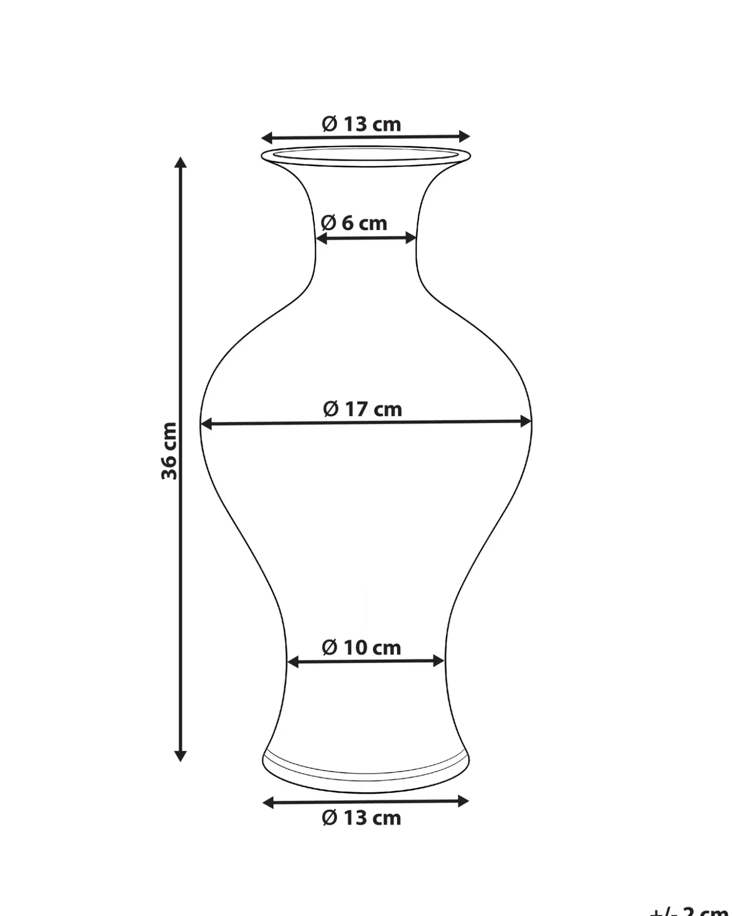 Blomstervase BERGA Porcelæn 36 cm Hvid/blå