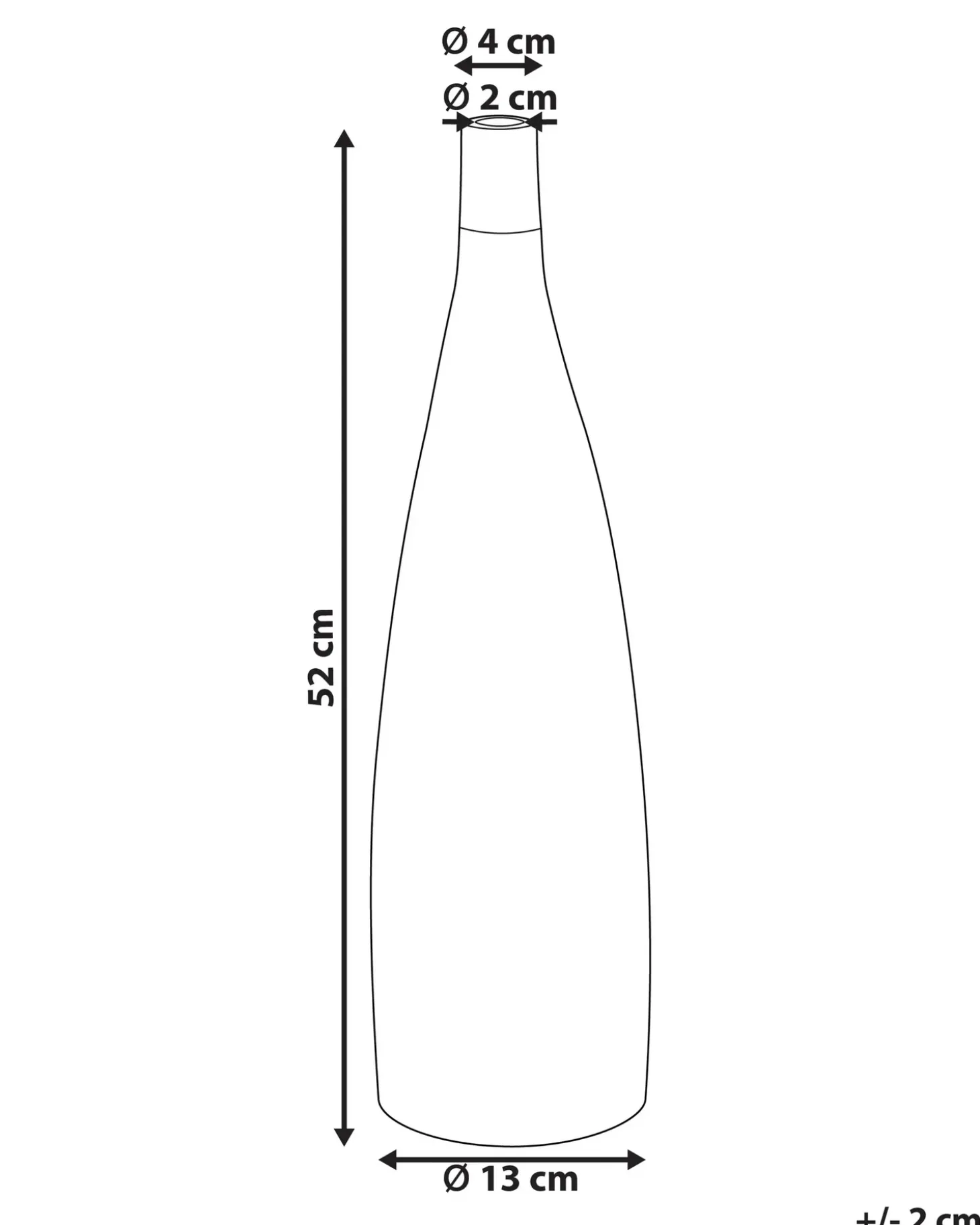 Blomstervase BURGOS Keramik 52 cm Brun