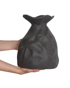 Blomstervase COONTAIL Stentøj 31 cm Sort