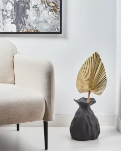 Blomstervase COONTAIL Stentøj 31 cm Sort