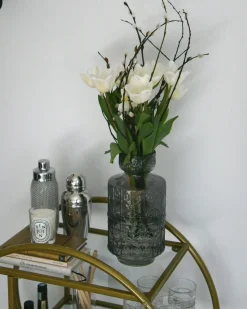 Blomstervase DIKELLA Glas 33 cm Grå