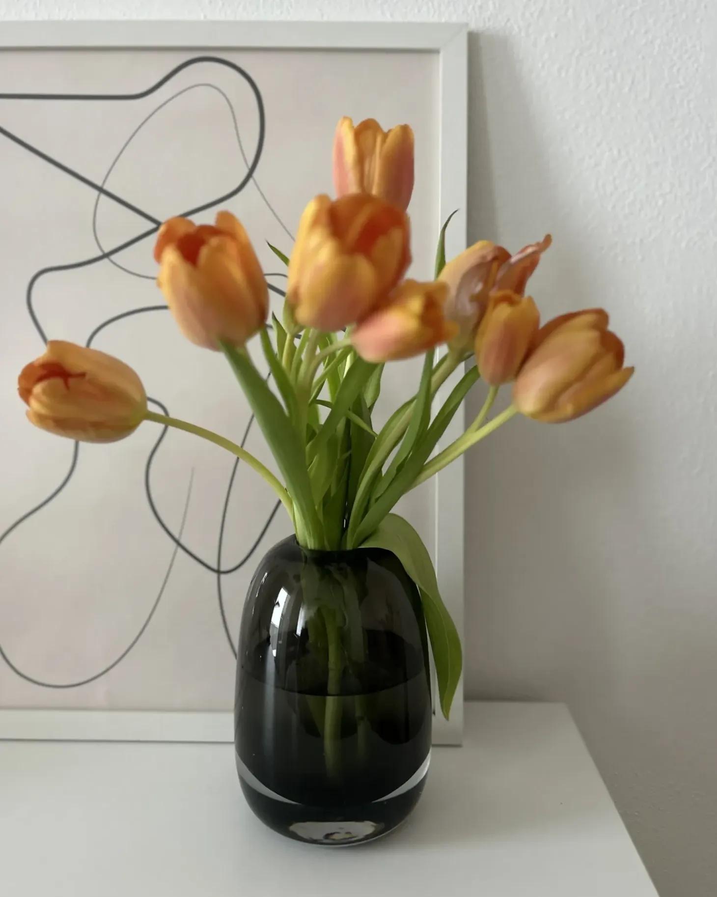Blomstervase FYSKA Glas 18 cm Mørkegrå