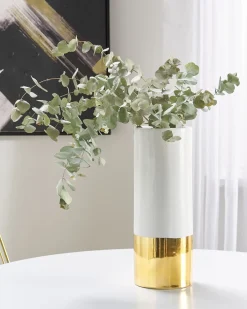 Blomstervase GELIDA Stentøj 36 cm Hvid