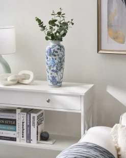 Blomstervase GUADIX Porcelæn 35 cm Hvid/blå