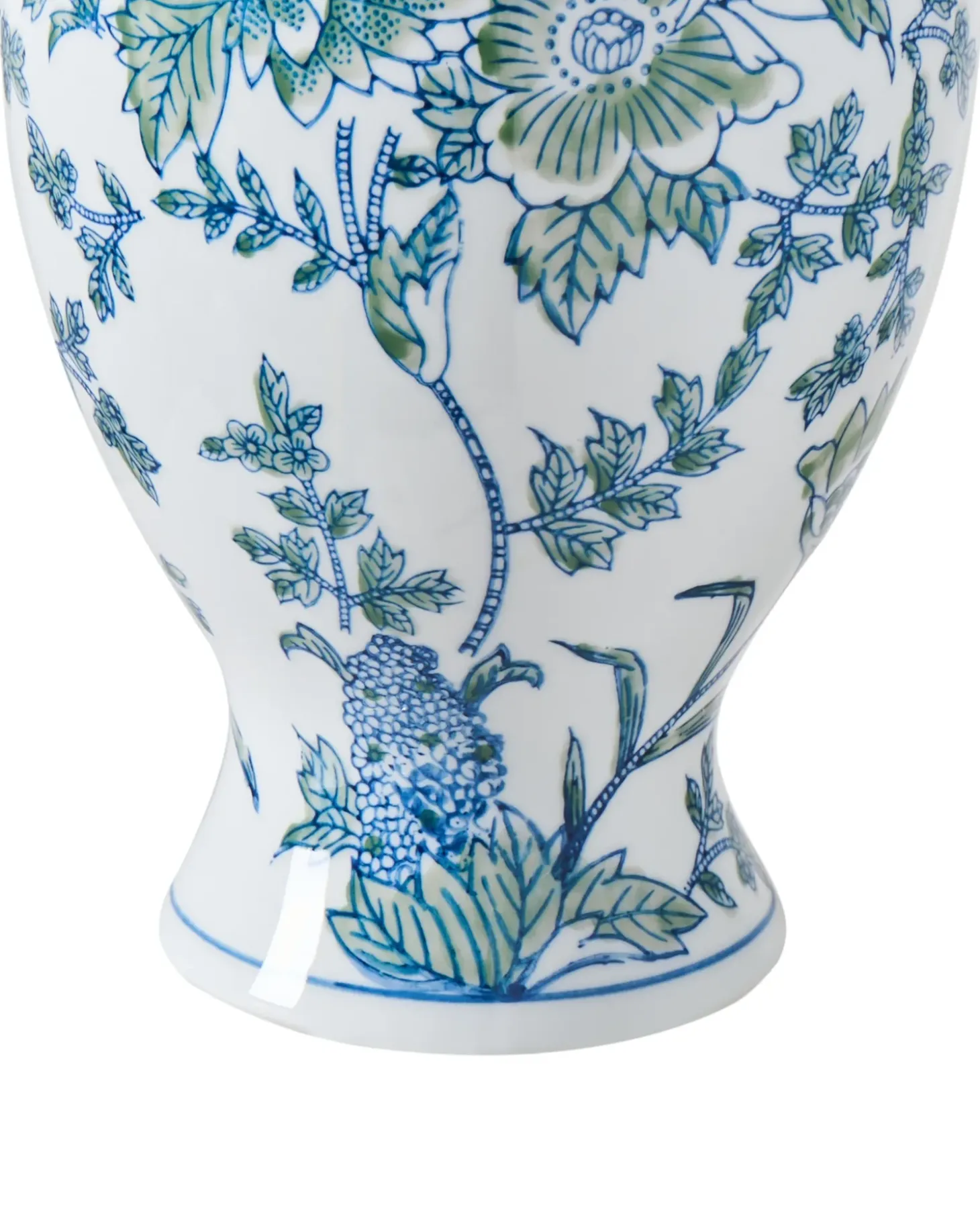 Blomstervase LLANES Porcelæn 36 cm Hvid/blå