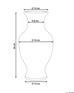 Blomstervase LLANES Porcelæn 36 cm Hvid/blå