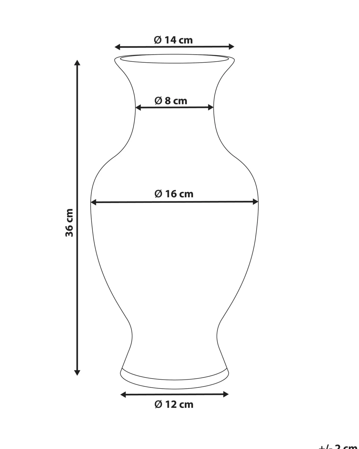 Blomstervase LLANES Porcelæn 36 cm Hvid/blå