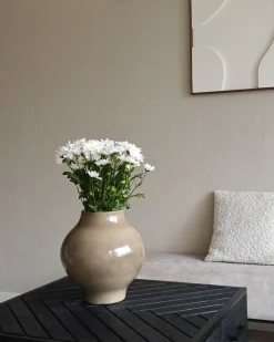Blomstervase MAGAN Keramik 31 cm Brungrå