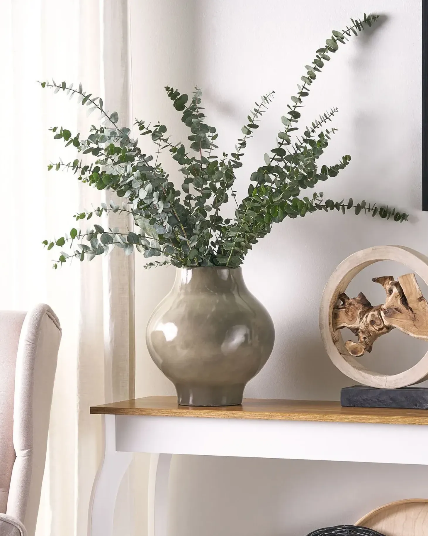 Blomstervase MAGAN Keramik 31 cm Brungrå