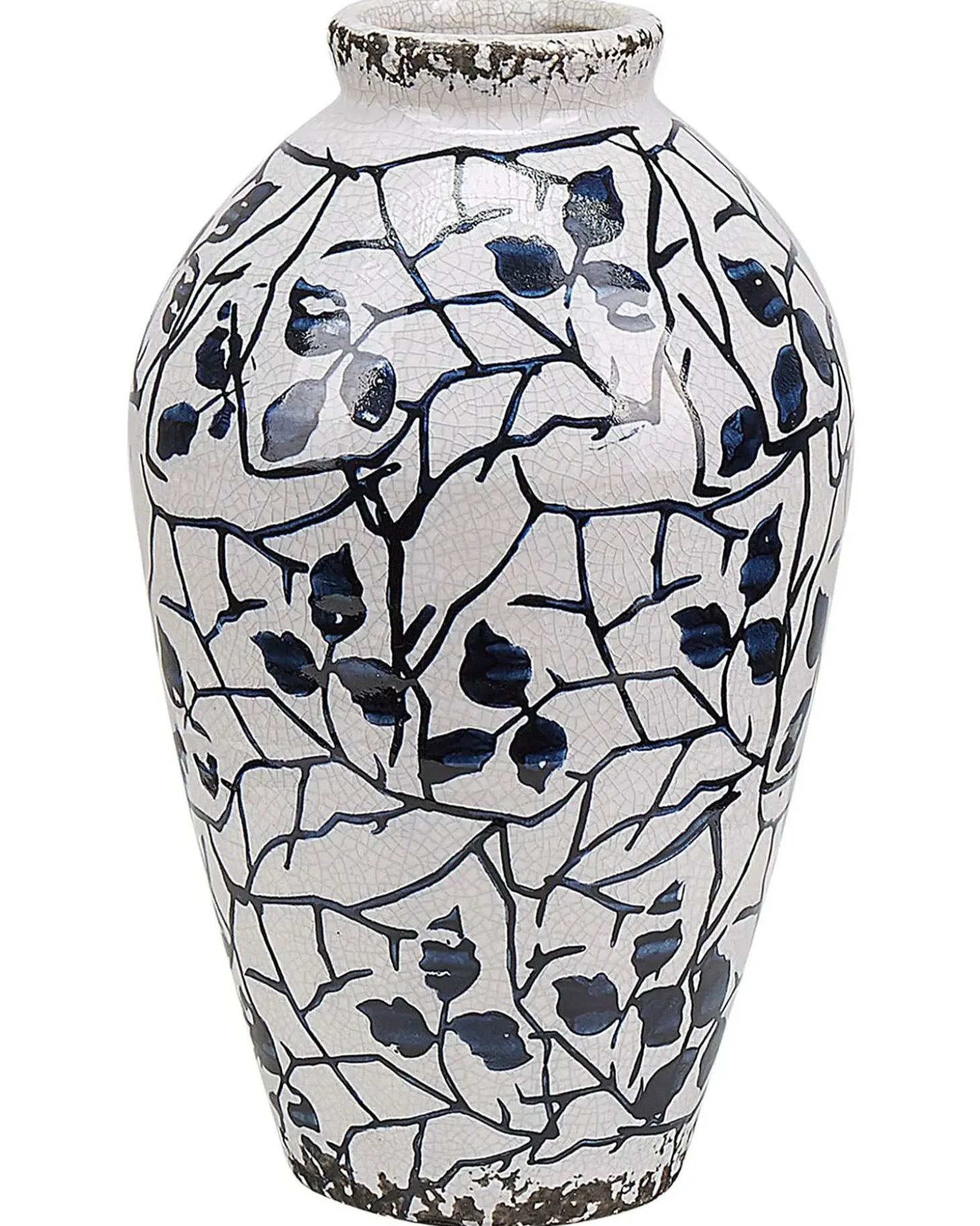 Blomstervase MALLIA Stentøj 20 cm Hvid