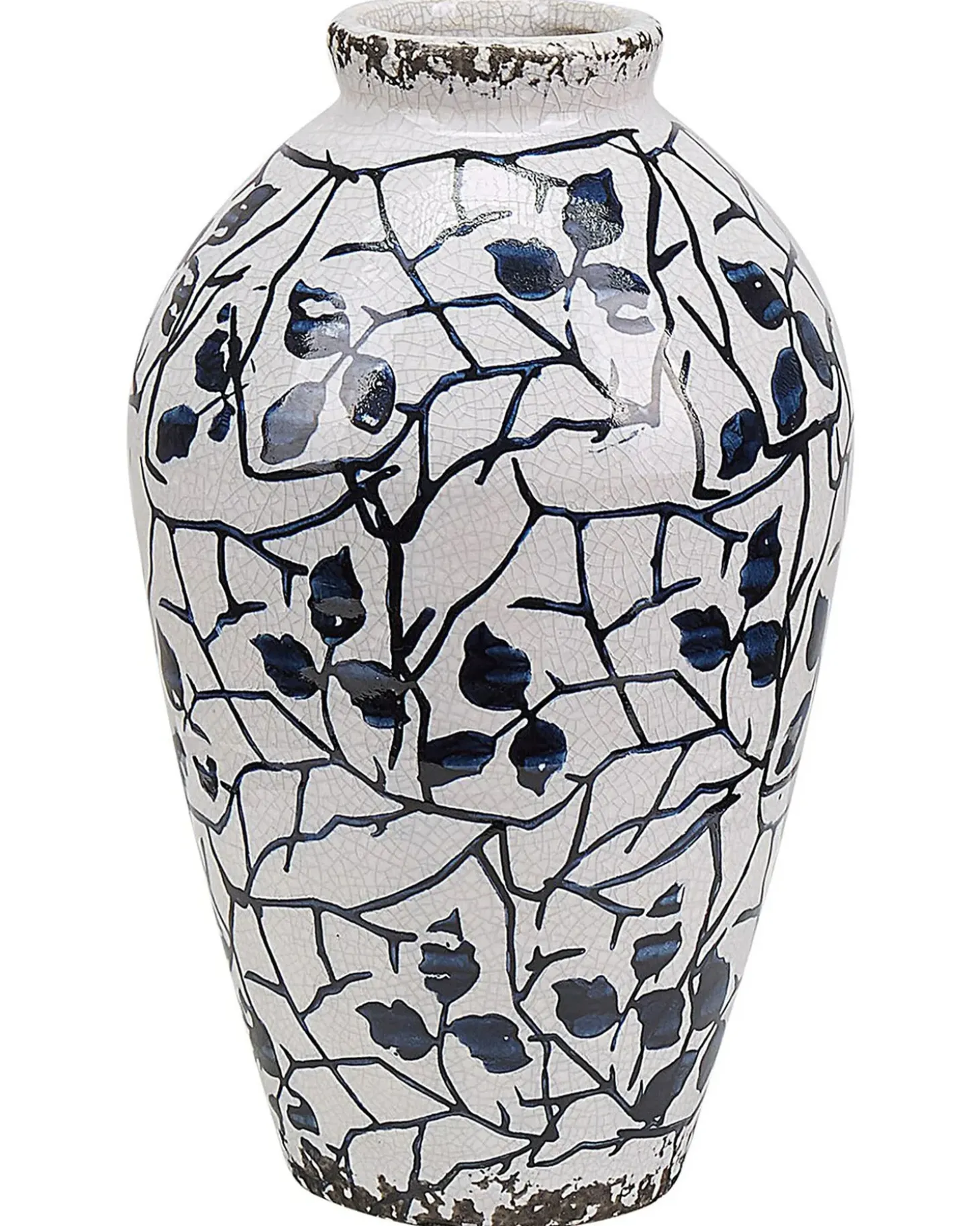 Blomstervase MALLIA Stentøj 22 cm Hvid