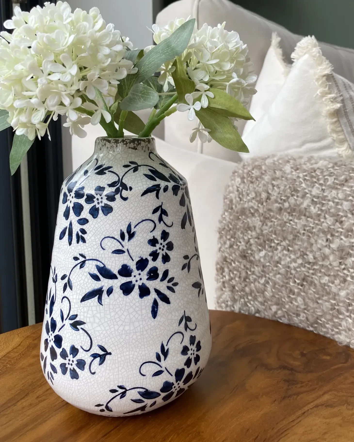 Blomstervase MARONEIA Stentøj 20 cm Hvid