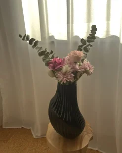 Blomstervase MYRSINA Glas 36 cm Grå
