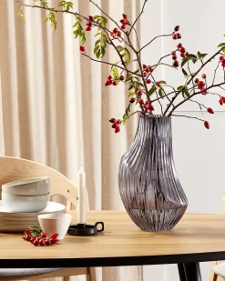Blomstervase MYRSINA Glas 36 cm Grå