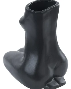 Blomstervase PYRGOS Keramik 22 cm Sort